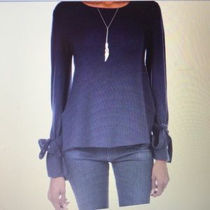 Willow & Clay Ribbed Tie Sleeve Sweater